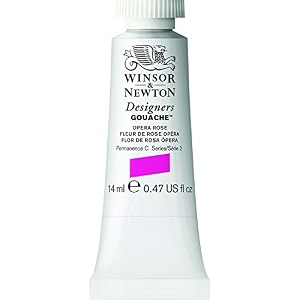 winsor amp newton designers gouache 14 ml - opera rose 448 finely pigmented vibrant vivid amp opaque matt colours ideal for designer39s illustrators amp commercial artist - more colours available