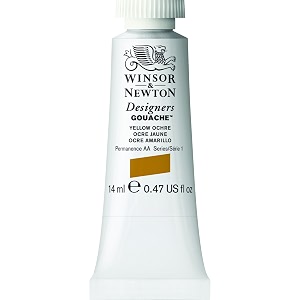 winsor amp newton designers gouache 14 ml - yellow ochre 744 finely pigmented vibrant vivid amp opaque matt colours ideal for designer39s illustrators amp commercial artist - more colours available