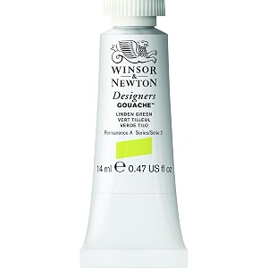 winsor amp newton designers gouache 14 ml - linden green 369 finely pigmented vibrant vivid amp opaque matt colours ideal for designer39s illustrators amp commercial artist - more colours available