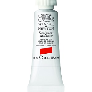 winsor amp newton designers gouache 14 ml - cadmium red 094 finely pigmented vibrant vivid amp opaque matt colours ideal for designer39s illustrators amp commercial artist - more colours available