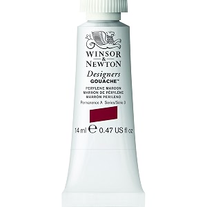 winsor amp newton designers gouache 14 ml - perylene maroon 507 finely pigmented vibrant vivid amp opaque matt colours ideal for designer39s illustrators amp commercial artist - more colours available