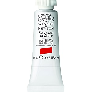 winsor amp newton designers gouache 14 ml - spectrum red 623 finely pigmented vibrant vivid amp opaque matt colours ideal for designer39s illustrators amp commercial artist - more colours available