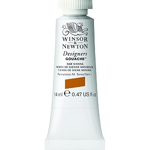 winsor amp newton designers gouache 14 ml raw sienna 552 finely pigmented vibrant vivid opaque matt colours ideal for designer39s illustrators commercial artist