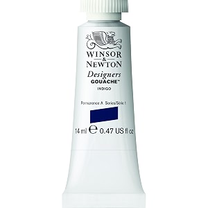 winsor amp newton designers gouache 14 ml - indigo 322 finely pigmented vibrant vivid amp opaque matt colours ideal for designer39s illustrators amp commercial artist - more colours available