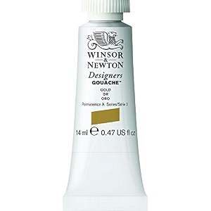 winsor amp newton designers gouache 14 ml - gold 283 finely pigmented vibrant vivid amp opaque matt colours ideal for designer39s illustrators amp commercial artist - more colours available