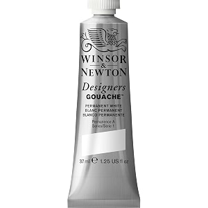 winsor amp newton designers gouache 37 ml - permanent white 512 finely pigmented vibrant vivid amp opaque matt colours ideal for designer39s illustrators amp commercial artist - more colours available