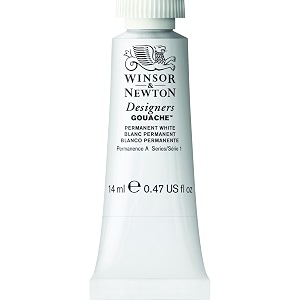 winsor amp newton designers gouache 14 ml - permanent white 512 finely pigmented vibrant vivid amp opaque matt colours ideal for designer39s illustrators amp commercial artist - more colours available