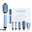 Winston 6-in-1 Hair Styling Blow Brush for Women - 1200W | Air Brush with Auto Wrap Curler, Hair Dryer, Straightening Brush &amp; Curl Enhancer Suitable for All Hair Types (Ice Blue)