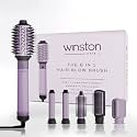 Winston 6-in-1 Hair Styling Blow Brush for Women - 1200W | Air Brush with Auto Wrap Curler, Hair Dryer, Straightening Brush & Curl Enhancer Suitable for All Hair Types (Purple)