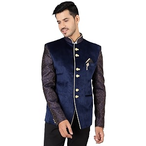 wintage men39s banarasi rayon cotton velvet black bandhgala
