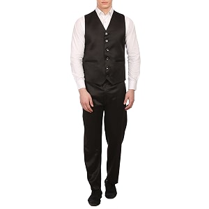 wintage men39s poly blend notched lapel black tuxedo vestamptrouser set