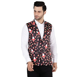 wintage men39s polyester cotton christmas jacket vest waistcoat