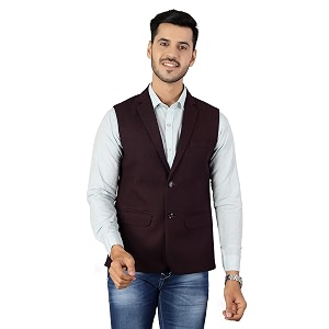 WINTAGE Mens Tweed Wool Modi Nehru Jacket