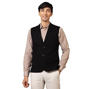 WINTAGE Mens Tweed Wool Modi Nehru Jacket