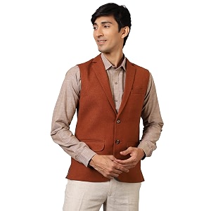 WINTAGE Mens Tweed Wool Modi Nehru Jacket