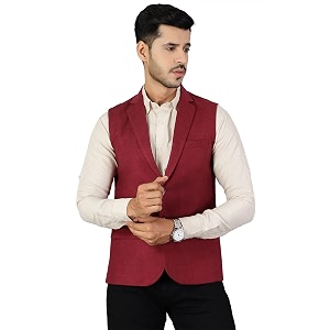 WINTAGE Mens Tweed Wool Modi Nehru Jacket