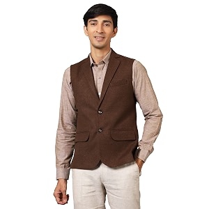 WINTAGE Mens Tweed Wool Modi Nehru Jacket