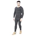 Sheomy Fashion Men's Fleece Winter Body Warmer Thermal Top Pajama and Bottom Suit Combo Set (Large)