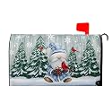 Winter Cardinal Birds Mailbox Cover Winter Gnome Mailbox Covers Magnetic Large Size 21x25.5 Inch Christmas Tree Mailbox Wraps Post Letter Box Cover Xmas Holiday Decorations for Home Garden Yard