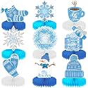 Winter Centerpieces for Table, 9Pcs Snowflake Table Decorations
