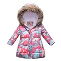 Winter Coats For Girls Hooded Waterproof Floral Printed Kids Toddler Warm Snow Jacket