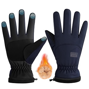 reffer winter gloves for men and women full hand touchscreen winter gloves warm gloves cold weather gloves snow ski gloves windproof water splash-proof anti-slip navy blue one size