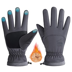 reffer winter gloves for men and women full hand touchscreen winter gloves warm gloves cold weather gloves snow ski gloves windproof water splash-proof anti-slip grey one size