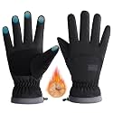 REFFER Winter Gloves for Men and Women, Full Hand Touchscreen Winter Gloves, Warm Gloves Cold Weather Gloves Snow Ski Gloves Windproof, Water Splash-Proof Anti-Slip (Black, One Size)