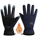 REFFER Winter Gloves for Men and Women, Full Hand Touchscreen Winter Gloves, Warm Gloves Cold Weather Gloves Snow Ski Gloves Windproof, Water Splash-Proof Anti-Slip (Navy Blue, One Size)