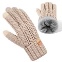 Winter Gloves for Women, Touchscreen Cold Weather Thermal Warm Fleece Lined