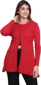 winter knit woven round neck casual women red sweater