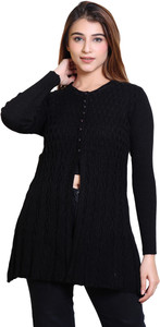 winter knit woven round neck casual women black sweater