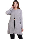 Winter knit Woven Round Neck Casual Women Grey Sweater