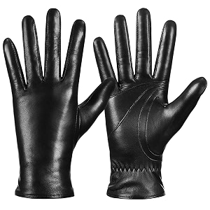 Winter Sheepskin Leather Gloves for Women Touchscreen