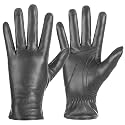 Winter Sheepskin Leather Gloves for Women Touchscreen
