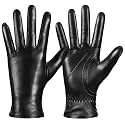 Winter Sheepskin Leather Gloves for Women Touchscreen