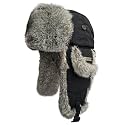 Winter Trapper Hat for Men Women 100% Real Rabbit Fur Russian Fur Winter Ushanka Hat Men Aviator Hat Mens Trapper Hat