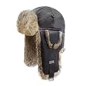 Winter Trapper Hat,Rabbit Fur Aviator Hat,Russian Trooper Hunting Ski Hat