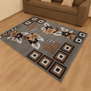 winter warm floral velvet touch multi-color 4x5 feet anti-skid cozy compact area rug