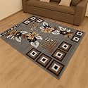 Winter Warm Floral Velvet Touch Multi-Color 4x5 Feet Anti-Skid Cozy Compact Area Rug