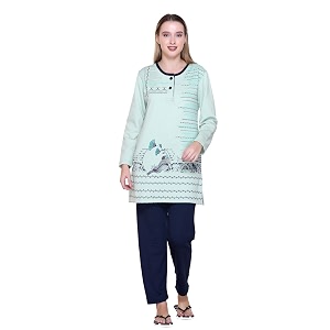 Winter Wear Warm Printed Night Suit
