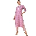 Winza Designer Geometric Printed Pink Cotton Kurta