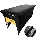 Wipeable Lash Bed Cover PU Leahter Massage Table Cover with Storage Pocket, Reusable Massage Bed Cover Black Spa Bed Cover High Elasticity Wax Bed Cover for Esthetician (6FT, Black)