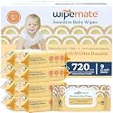 Wipemate EWG-Verified Premium Baby Wipes, 99% Water-Based, Plastic-Free, Ultra-Soft Plant-Based Wipe, Chlorine/Alcohol-Free, pH-Balanced, Hypoallergenic Cruelty-Free with Durable Flip-Top Lid 720-Ct