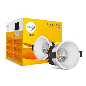 wipro 12w Alpha Trimless COB Warm