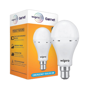 wipro 85w rechargeable led pack of 1 with backup of 4 hrs bulb emergency light