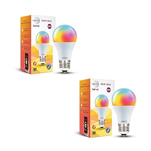 wipro 9-watt e27 wifi smart led bulb with music sync 16 million colours  warm whiteneutral whitewhite compatible with amazon alexa and google assistant standard ns9500  pack of 2