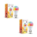 wipro 9-Watt E27 WiFi Smart LED Bulb with Music Sync (16 Million Colours + Warm White/Neutral White/White) (Compatible with Amazon Alexa and Google Assistant), Standard (NS9500) | Pack of 2