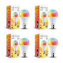 wipro 12.5W B22D Wi-Fi Smart LED Bulb with Music Sync | Voice Control with Alexa, Google Asst | App Control |16 M Colours, White Tunable - Warm, Neutral &amp; Cool White +Dimmable | Scenes | Pack of 4