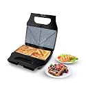 Wipro Elato BS302 800 Watt 3-in-1 Detachable Ceramic Sandwich Maker, Removables plates for Toaster, Griller & Waffle Maker, Non-Toxic Ceramic Coating,2 Year Warranty, Regular Bread Size for 2 Slices